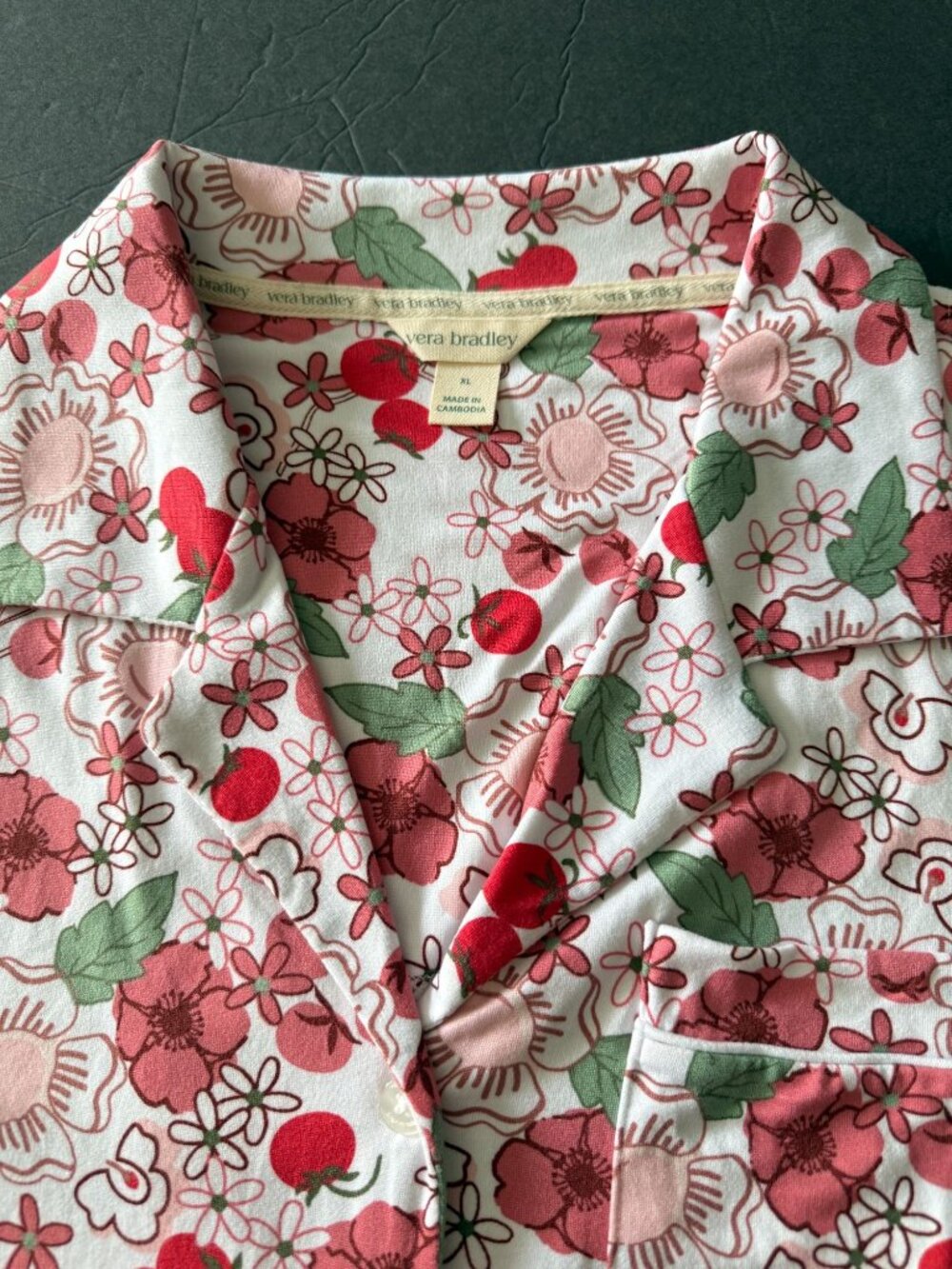 NWT Vera Bradley Womens Floral Pajama Set XL Botanical Print Lightweight - Picture 10 of 12